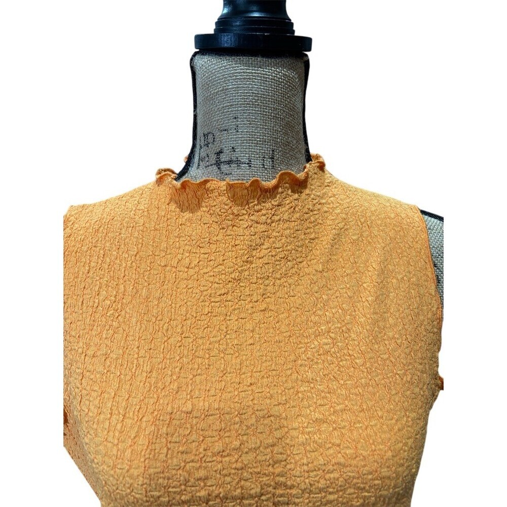 Love Nation Tank Top Womens XL Orange Textured Sleeveless Coquette Dainty - Picture 2 of 8